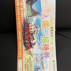 入園券☆城島高原パーク☆50枚☆250名分☆入場券