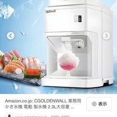 すみません…決まってしまいました…業務用かき氷機