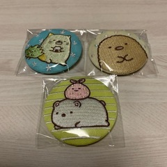 すみっコぐらし 刺繍缶バッジ とんかつ ねこ しろくま