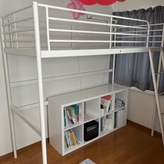 IKEA ロフトベッド svarta  USED 埼玉 SVÄRTA スヴェルタ ロフトベッドフレーム, シルバーカラー
