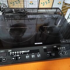 IHコンロ 2口 アイリスオーヤマ　IHK-W1 ブラック