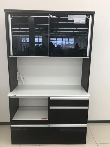 ★ジモティ割あり★ ㈲入江木工 レンジボード ダークブラウン H195×D48×W116.5 クリーニング済み HJ4004