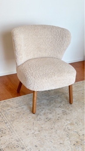 【値下げ】【Zara Home】アームチェア　ナチュラルカラー　テリー