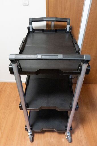 ツールワゴン 折りたたみワゴン キャスター付き 3段 耐荷重135kg【中古】