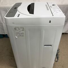 【北見市発】シャープ SHARP 全自動電気洗濯機 ES-GE5B-T 5.5㎏ 2018年製 白 一人暮らし (E2952mkyY)