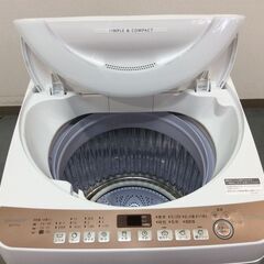 JT9307【SHARP/シャープ 7.0㎏洗濯機】美品 2021年製 ES-T713 家電 洗濯 簡易乾燥付