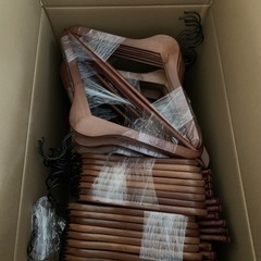 ヴィンテージ ウッドハンガー 大量 82本セット ウォルナットカラー