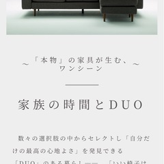 【美品】IDC大塚家具 duo　3人掛けソファ グレー オットマン