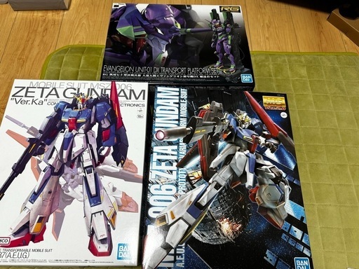 エヴァ初号機RG 輸送台セット、新旧MG　Ｚガンダム