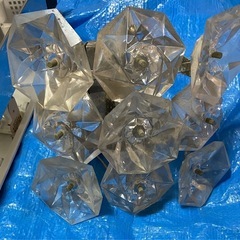 ガラス製薔薇柄デザインの壁掛け照明　骨董品2点限り