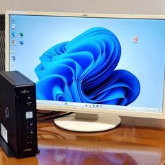 富士通 コンパクトPC/モニターセット【起動5秒 CPUスコア7220】【win11 
