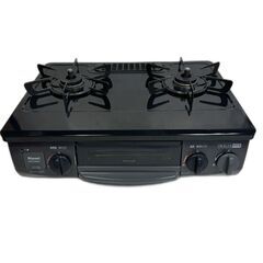 ☆ジモティー割有☆ リンナイ 都市ガス用ガスコンロ KGK34BKL 2019