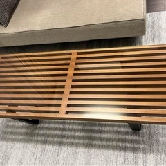 中古品　ネルソンベンチ リプロダクト プラットフォームベンチ(ガラス天板付) Amazon｜Nelson Platform Bench ネルソンベンチ 120サイズ