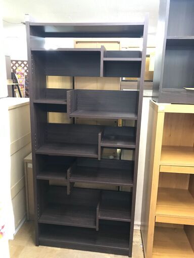 【FU914】吉川木工  オープン書棚  ブラウン  コンパクト おしゃれ キッチン家具 収納家具 クリーニング済 堺市 深井 【ジャングルジャングル深井店】