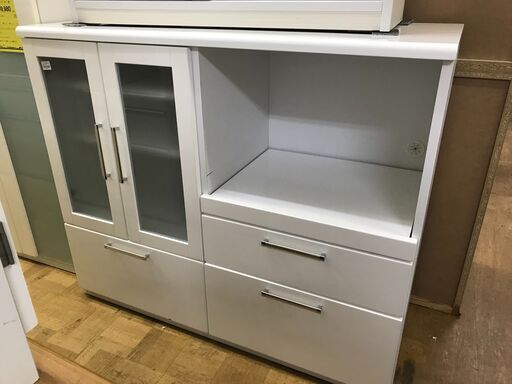 【FU916】★レンジ台  ホワイト コンパクト おしゃれ キッチン家具 収納家具 クリーニング済 堺市 深井 【ジャングルジャングル深井店】