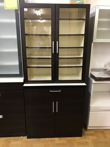 【FU920】★システムキッチンボード  ブラウン  コンパクト おしゃれ キッチン家具 収納家具 クリーニング済 堺市 深井 【ジャングルジャングル深井店】