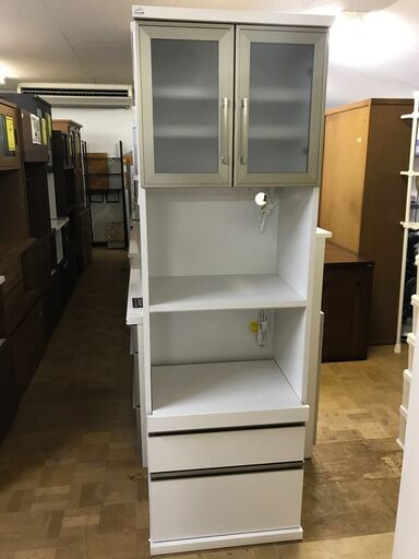 【FU922】★クラフトコガ  食器棚  ホワイト  コンパクト おしゃれ キッチン家具 収納家具 クリーニング済 堺市 深井 【ジャングルジャングル深井店】