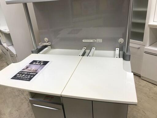 綾野製作所 キッチンボード ダイニングボード 食器棚 レンジ台 システムキッチンボード おしゃれ スチームオーブン対応 食器棚 ホワイト 約幅130cm モイス加工 ソフトクローズレール採用 高級家具 国内製家具 クリーニング済 堺市 石津【ジャングルジャングルサカイ石津店】 綾野製作所 キッチンボード ダイニングボード 食器棚 レンジ台