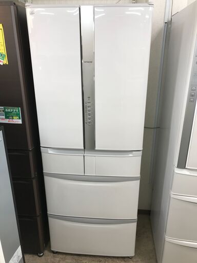 日立 ヒタチ　冷蔵庫　R-F51M2-W　2019年製　6ドア冷蔵庫　505L　フレンチドア　観音開き　パールホワイト　自動製氷機能　ファミリータイプ　大容量　うるおいチルド　うるおい野菜室　スッキリ収納　冷凍3段ケース　自動製氷　ファミリータイプ　堺市　石津　ジャングル石津店
