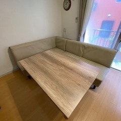 【最終値引き】  昇降式ダイニングテーブルセット　ソファタイプ