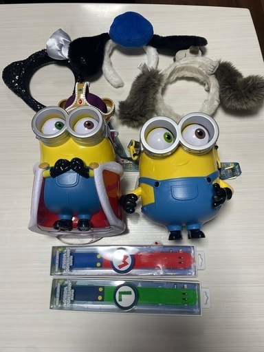 USJ ユニバーサル　ニンテンドーワールド　パワーアップバンド　マリオ　ルイージ　ミニオンポップコーンバケツ　スヌーピー　カチューシャ