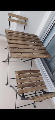 IKEA屋外用テーブル＆チェア2脚セット
