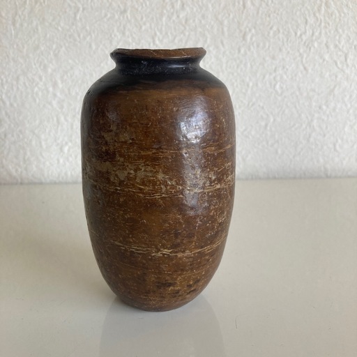 アンティーク、茶色の装飾的な陶器の壺 壺/アンティーク/ディスプレイ