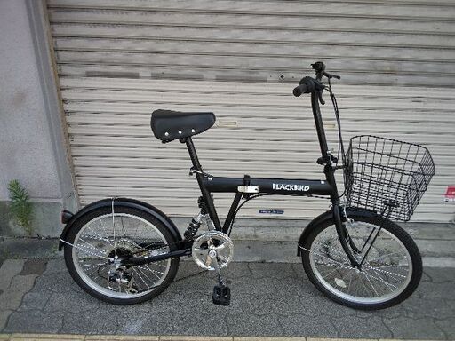 美品☆Animato[アニマト]BLACK BIRD(ブラックバード)20吋 リアサス付き折り畳み自転車 外装6段/マットブラック