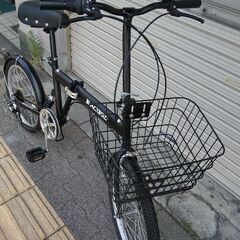 美品☆Animato[アニマト]BLACK BIRD(ブラックバード)20吋 リアサス付き折り畳み自転車 外装6段/マットブラック