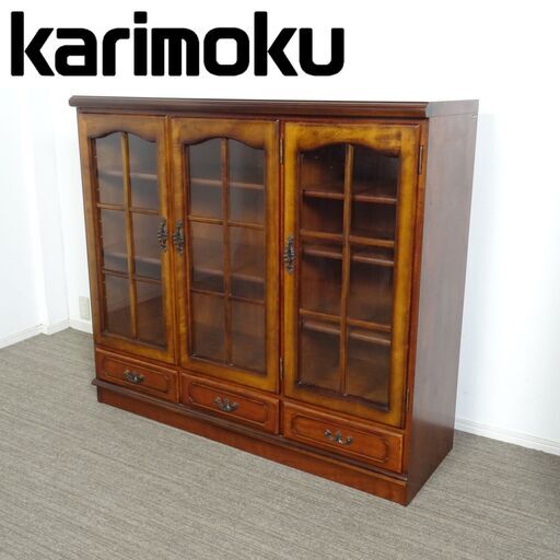 karimoku / カリモク コロニアル サイドボード リビングボード キャビネット 飾り棚 カントリー モダン 国産家具 定価約20万