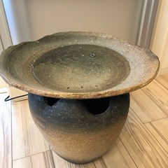 信楽焼？電動つくばい、水鉢、壺