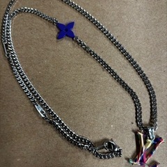 LOUIS VUITTON ルイ・ヴィトン コリエ LV サイケデリック MP3353 ネックレス シルバー マルチカラー