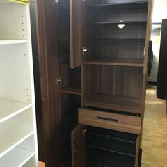 FU935】☆シューズボックス ダークブラウン 鏡付き コンパクト 