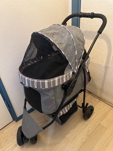 【美品】ペットカート 折りたたみ ドッグカート 3輪 耐荷重12kg 犬 猫 小型犬 中型犬 バギー