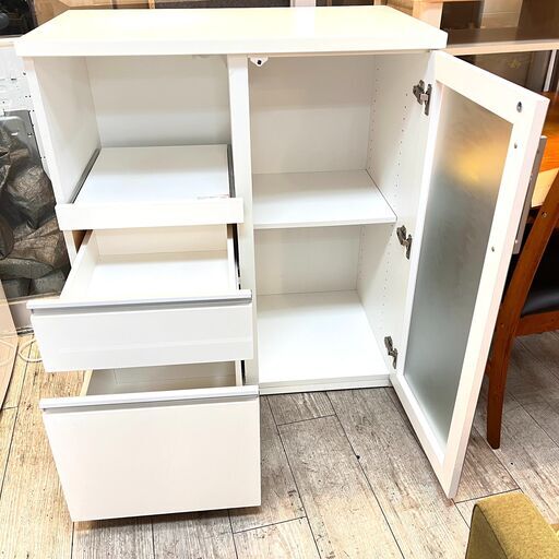 ニトリ キッチンカウンター コンセント付 幅88cm 定価49,990円☆白 