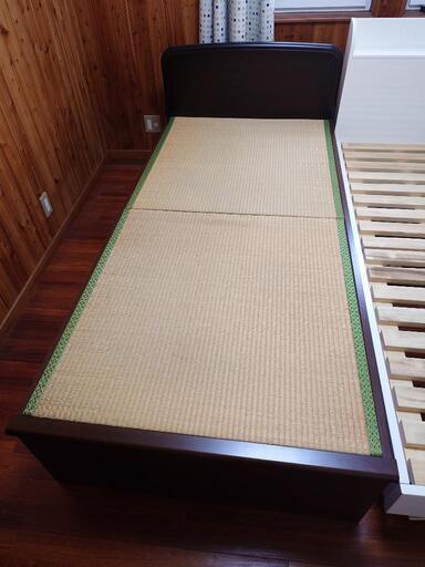 収納付き畳ベッド　ダークブラウン