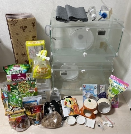 ハムスターゲージ450high 2台+飼育セット