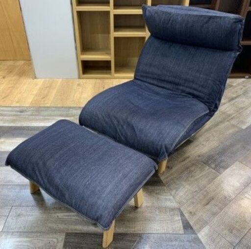 無印良品 ハイバックリクライニングソファ・1シーター 綿デニム