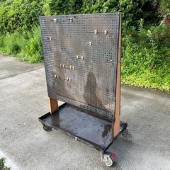 倉庫 整備工場 ハンガーラック パンチング パネルハンガー ツールハンガー キャスター付 