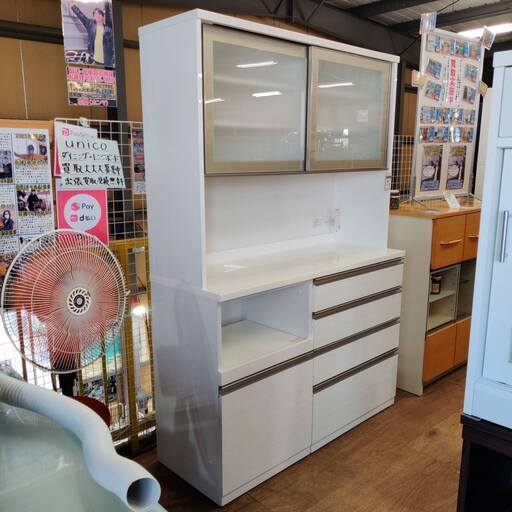 【愛品倶楽部柏店】NITORI 組合せ2枚スライド扉キッチンボード リガーレ