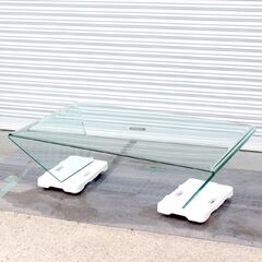 T208)【東京・神奈川限定配送】BoConcept ガラステーブル 幅116cm