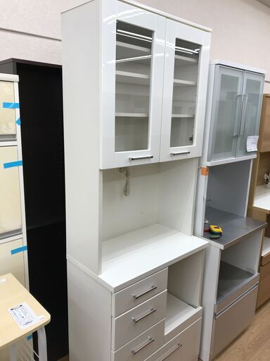 ★ジモティ割あり★ ニトリ   食器棚   ホワイト     H210×W75×D42   クリーニング済み KJ5903