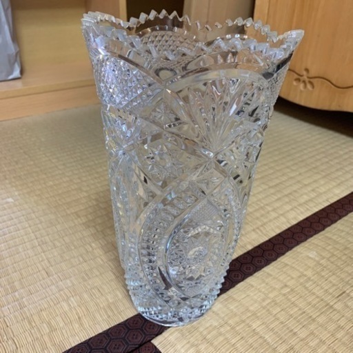 未使用！ クリスタルガラス製花瓶 28cm
