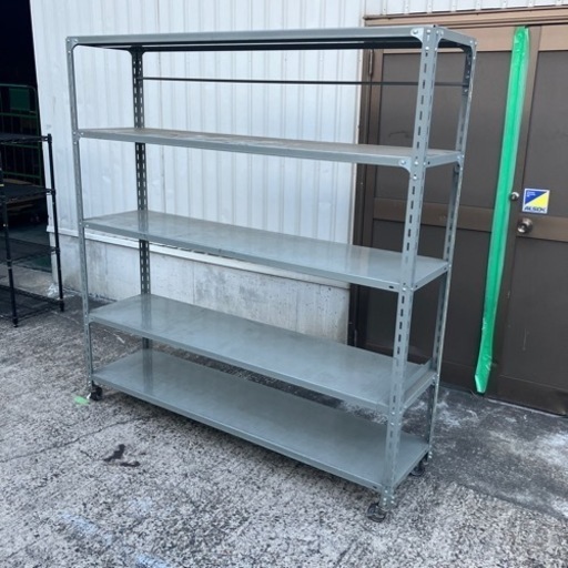 【値下げしました】中古品 キャスター付き 中量ラック 幅180x奥45x高さ190cm No.18