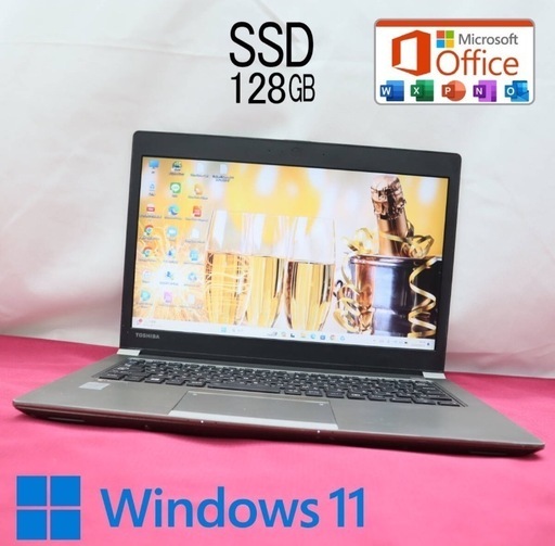 【全国配送可能】超軽　東芝ノート暴速起動 高性能core i3＋新品メモリ4GB +128GB