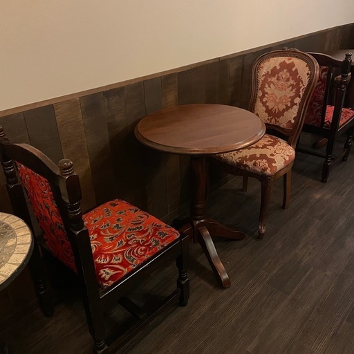 アンティーク　カフェテーブル チェア セット