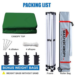 タープテント　ワンタッチ　３ｍ×３ｍ　高さ３段階調節