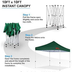 タープテント　ワンタッチ　３ｍ×３ｍ　高さ３段階調節