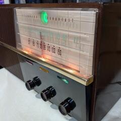 東芝 マツダ 真空管ラジオ 6FA-107 かっこうC 昭和31年発売 箱付 bluetooth付マツダ昭和レトロ真空管ラジオ6FA-107かっこうC