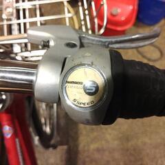 中古自転車　ブリヂストン　赤　26 インチ　内装5段　通勤通学　鍵リコール対策済み　